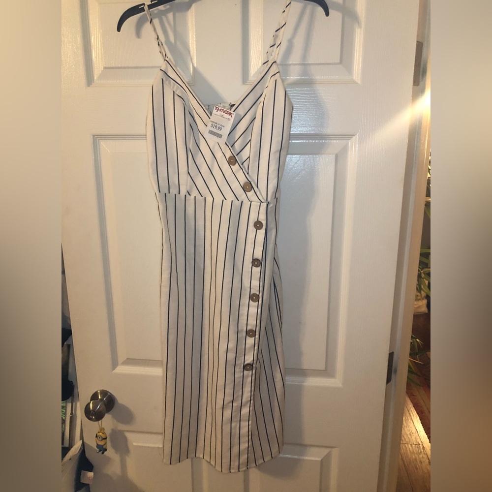 Black and white striped button dress *brand new* never worn size small